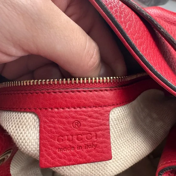 Gucci Red Leather Shoulder Bag - Picture 3 of 6